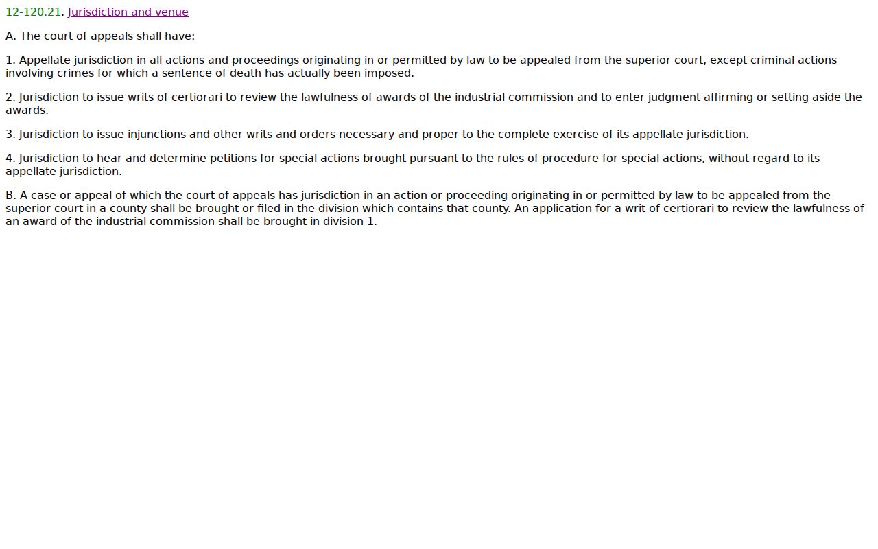 Clifton court records and Arizona Court of Appeals jurisdiction