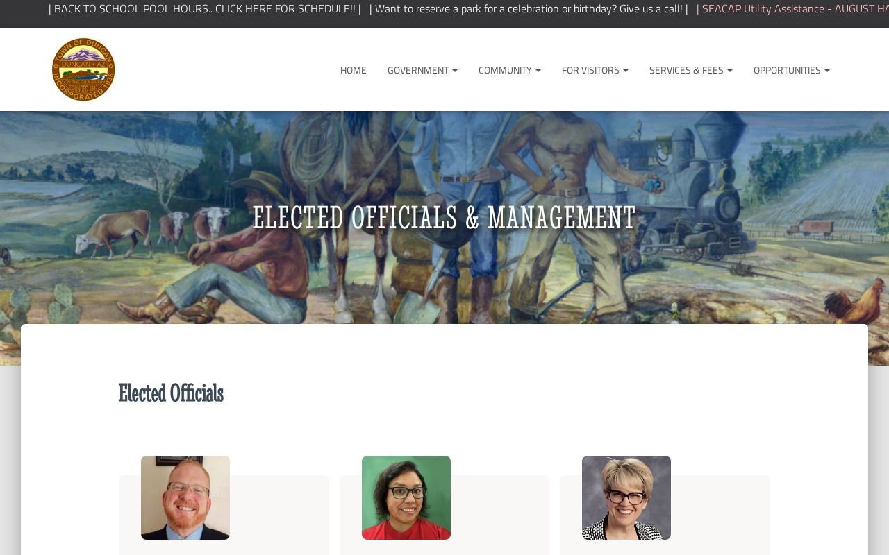 Duncan court records management and town clerk directory