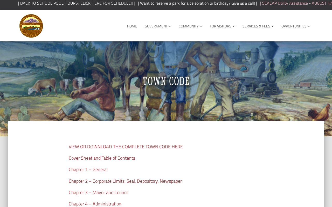 Duncan court records town code index for magistrate docket authority