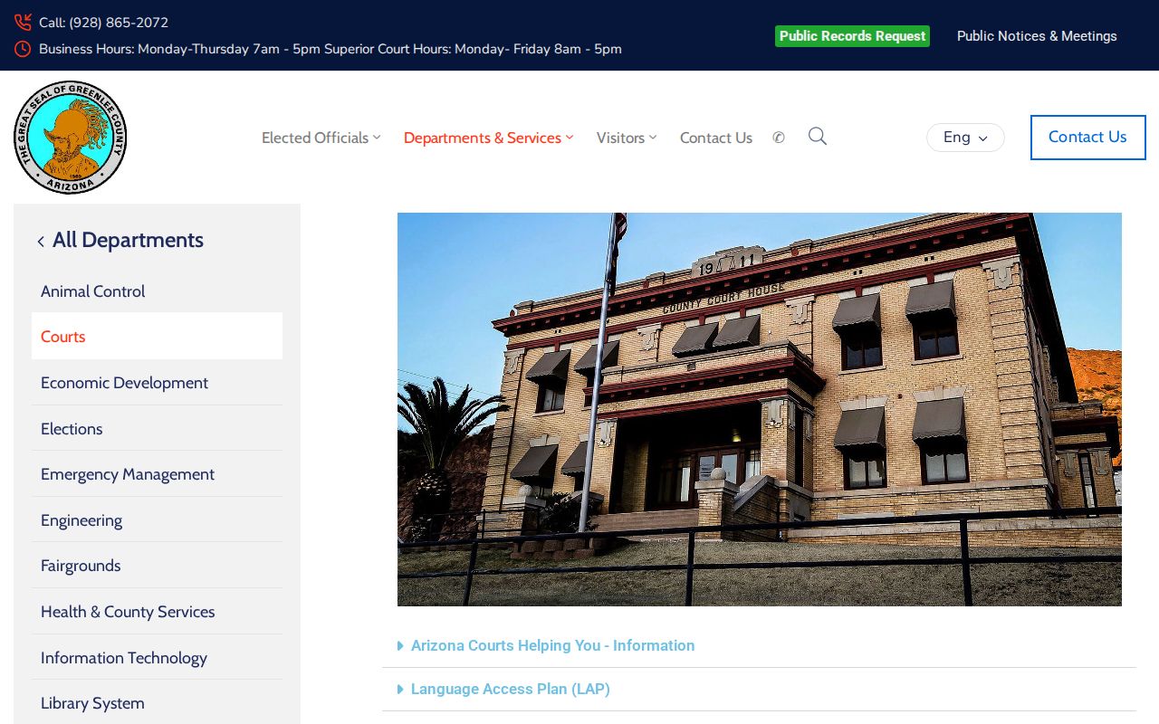 Greenlee County court docket official courts hub