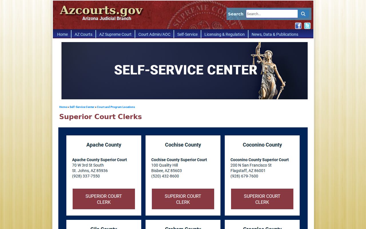 Greenlee County court docket statewide clerk directory