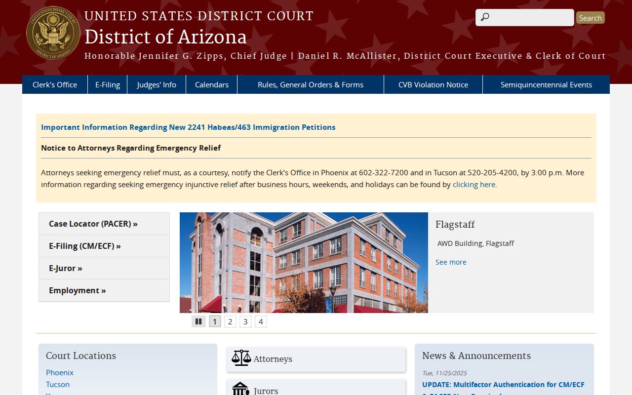 Federal district court distinction from Greenlee County court records