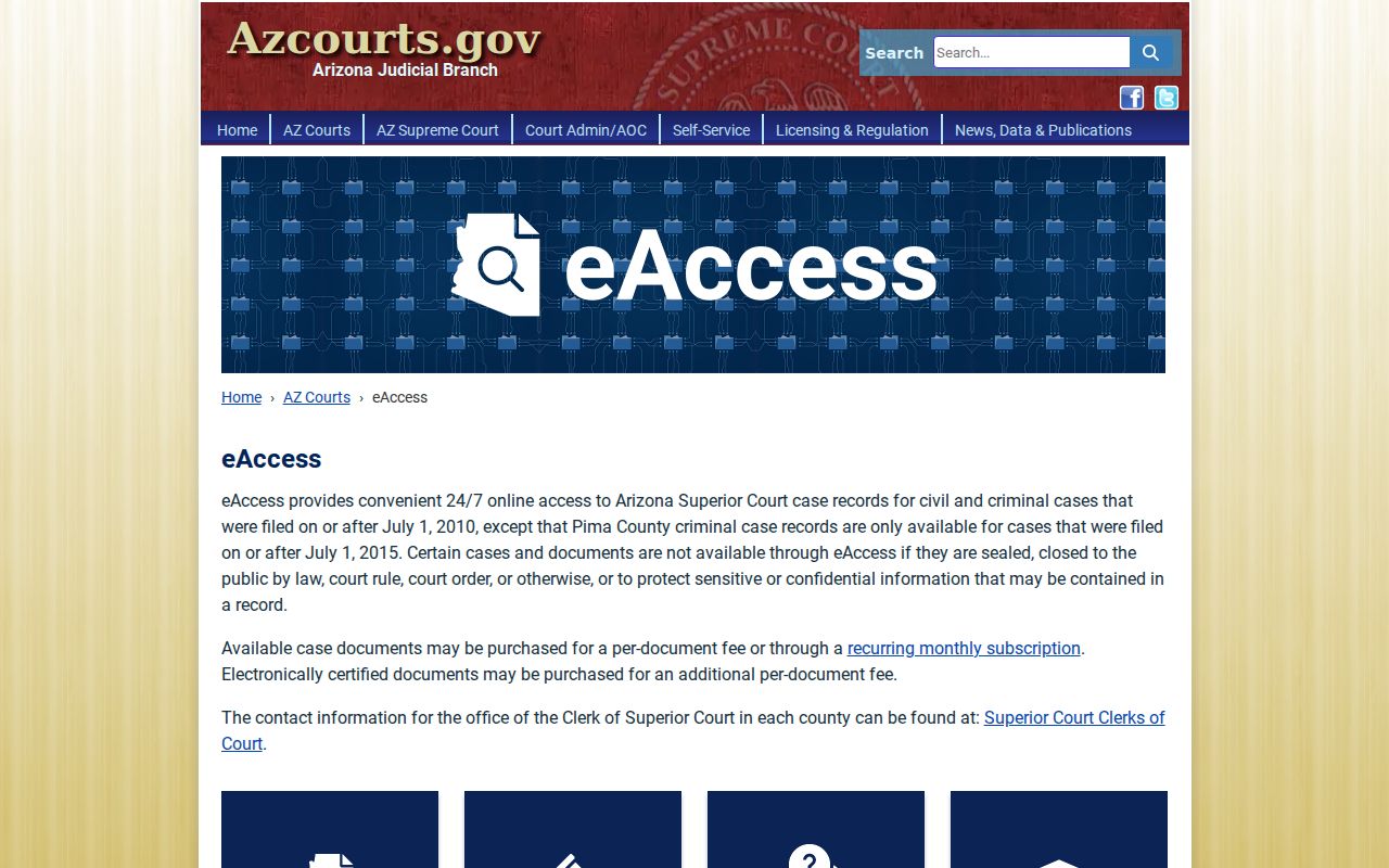Greenlee County eAccess case search overview
