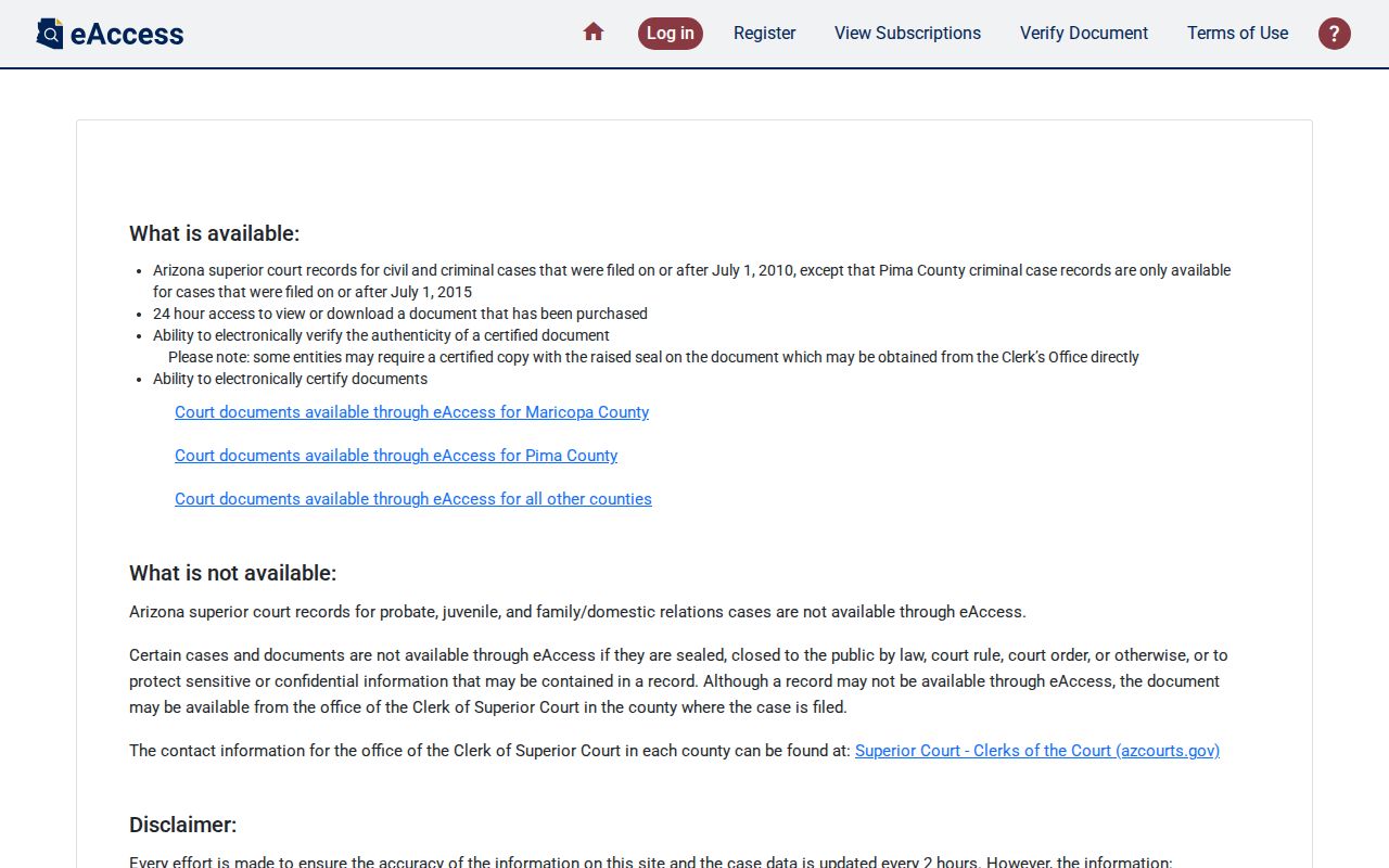 Greenlee County eAccess document search application
